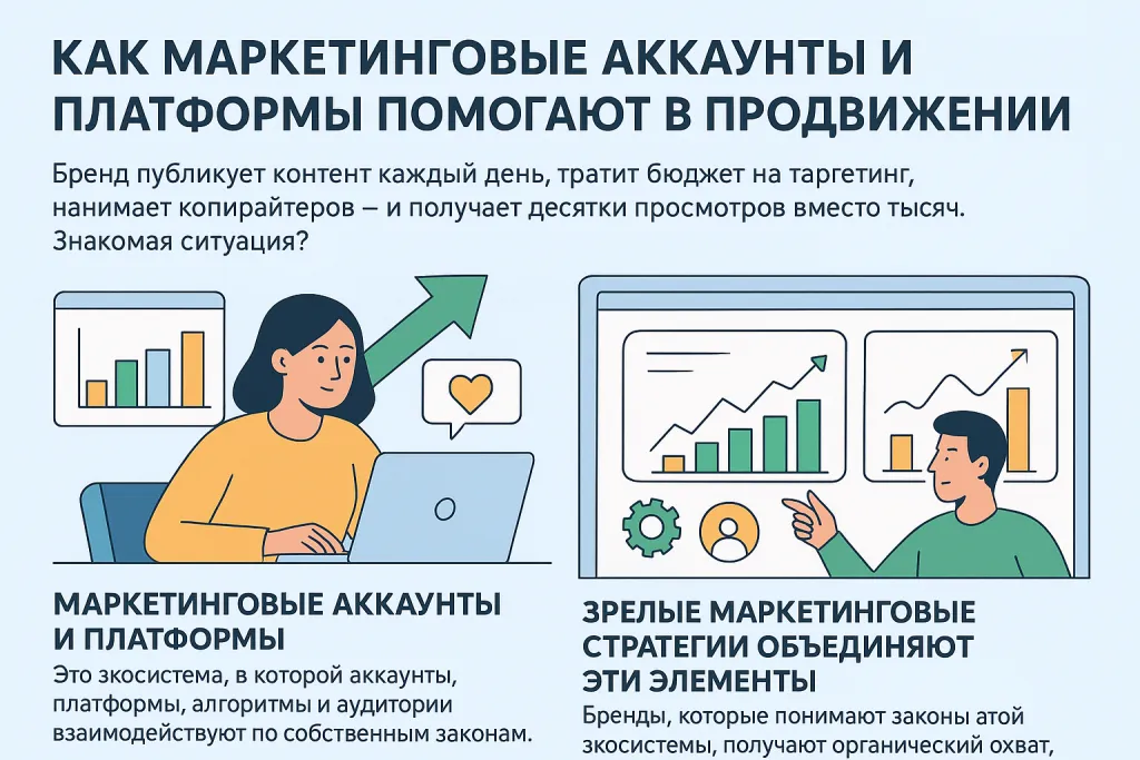Как маркетинговые аккаунты и платформы помогают строить эффективное продвижение в социальных сетях